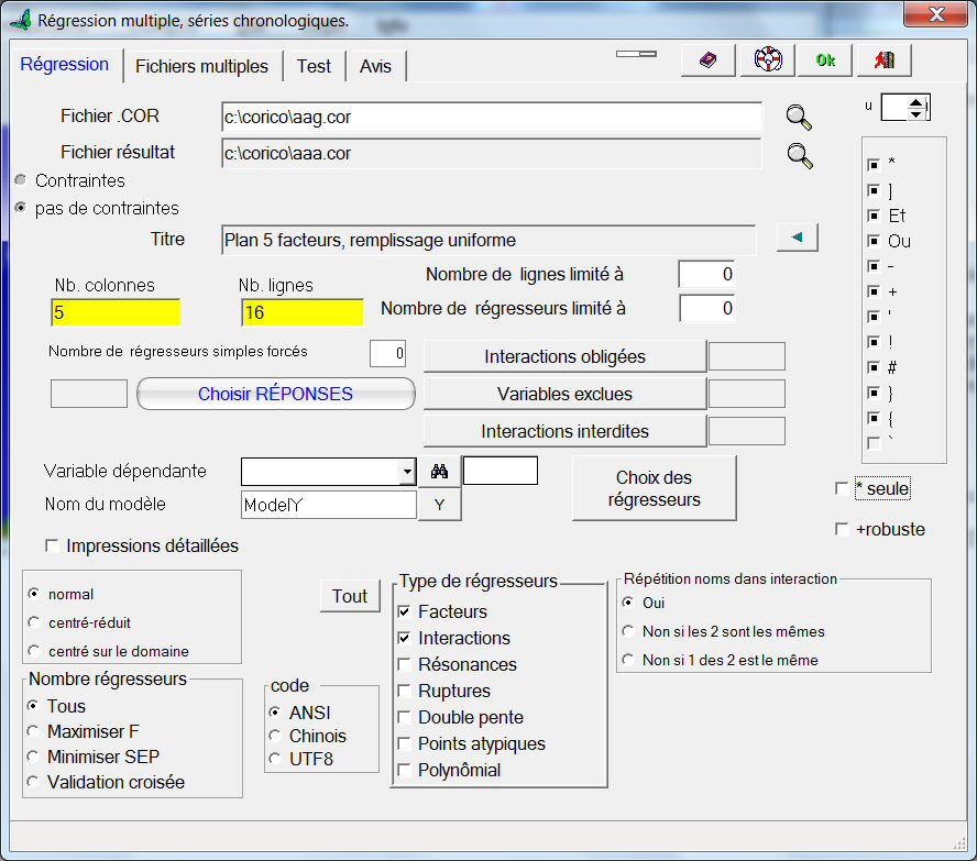 Choix du modèle de régression
