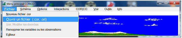 Ouvrir un fichier CORICO. Fichier