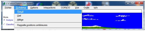 Seuil du tracé CORICO. Seuil